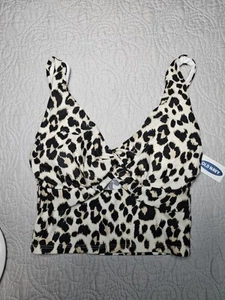 Old Navy Women's Swimsuit Bikini Top XS Crop Top NWT Cheetah Animal Print NEW - Picture 1 of 4