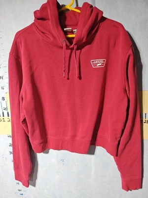 Vans Hoodie Womens XL Red CA NY Since 1966 Pullover Cropped Skate Sweatshirt - Image 1 of 4