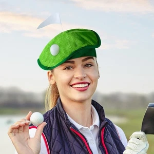 Playful Golf Beret Green Golf Ball Decorations Hat Leisure Outings - Picture 1 of 12