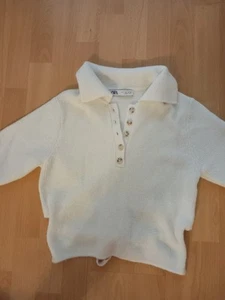 Top Bluse Pullover ZARA Gr. L 38 40 Creme - Bild 1 von 8