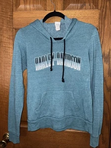Harley Davidson Motorcycle Ladies Fleece Hoodie Sweatshirt Small Michigan City - Picture 1 of 6