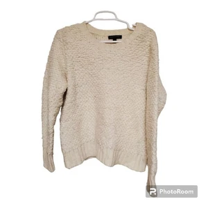 Maglione maglia grossa misto lana filato italiano Banana Republic panna L - Foto 1 di 7