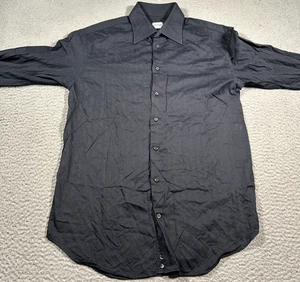 Armani Collezioni Camicia Uomo Grande Nera Manica Lunga Cotone Bottoni Casual - Foto 1 di 10