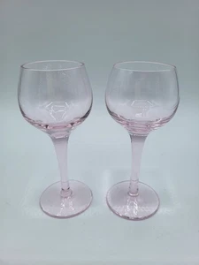 Set aus zwei Sherrygläsern rosa Stiel Cordial EUC - Bild 1 von 4