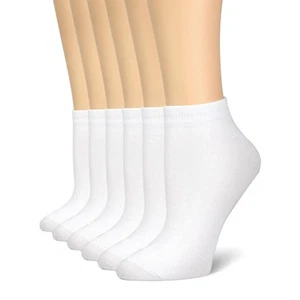 6 Pairs Cotton Thin Ankle Low-cut Socks Athletic Lightweight for Women White M - Picture 1 of 6