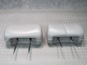 92-98 LEXUS UZZ30L SC300 SC400 SET OF 2 FRONT SEAT LEATHER HEADREST GRAY OEM - Picture 1 of 14