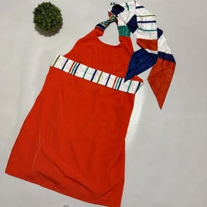 Lulus Neu mit Etikett Joyful rot orange mehrfarbig gestreift Tie Back Kleid Größe XL - Bild 1 von 5