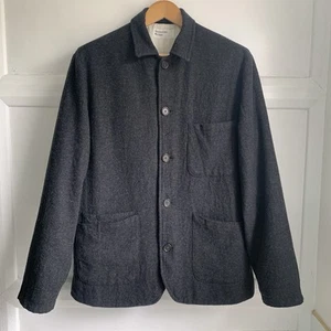 Universal Works Wool Blend Bakers Jacket Mens XL Grey Chore Workwear - Picture 1 of 14