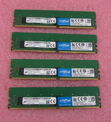 Lot Of 4 Micron MTA9ASF51272PZ‑2G3B1 4GB 1Rx4 DDR4-2400 RDIMM Server Memory - Image 1 of 4