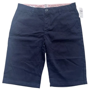 Gap Kids Girls 14 Navy Blue Bermuda Uniform Shorts Adjustable Waist New - Picture 1 of 6
