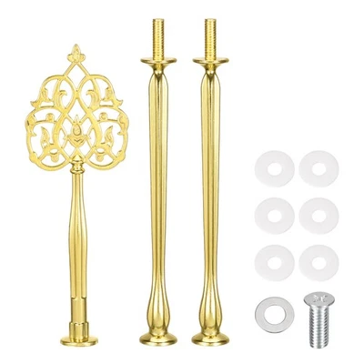 2 Sets Cake Tray Stand Handle Plate Hardware Fitting, 3-Tiers New Crown Gold - Image 1 of 4