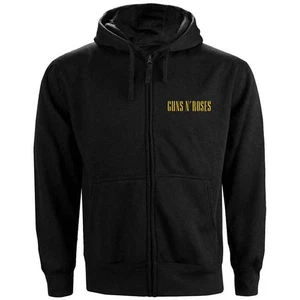 Men's Guns N Roses Classic Logo Zippered Hooded Sweatshirt X-Large Black - Picture 1 of 2