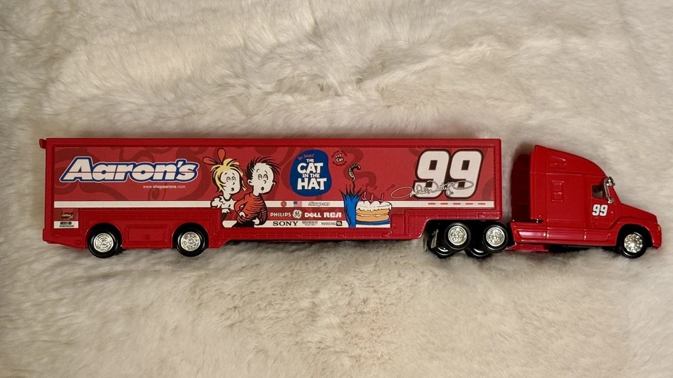 Michael Waltrip #99 Aaron’s Cat In The Hat Semi Hauler Truck Action 1/64 - Image 1 of 4