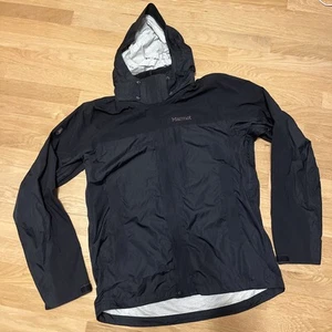 Marmot Men's Membrain Windbreaker Jacket Full Zip Black Nylon Size Medium Hooded - Picture 1 of 24