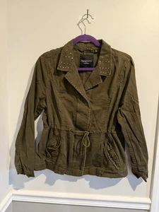 Relativity Jacke Oberbekleidung Damen Gr. PL grün Utility Nieten Kordelzug - Bild 1 von 9