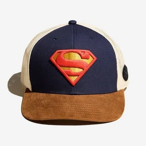 NEW! Superman S-Shield Logo Canvas Trucker Hat - Heroes & Villains - Picture 1 of 7