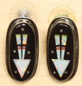 Sternschnuppe Sterlingsilber Opal Inlay Ohrstecker X786A - Bild 1 von 2