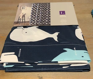 🐳 LUSH DECOR Whale Shower Curtain Navy 72x72👌🆕️ - Picture 1 of 3
