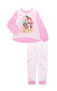 Toddler Girls Long Sleeve Pajama Disney Princesses 2-Piece Set Size: 7/8 - Picture 1 of 4