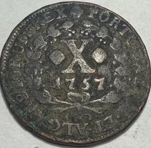 PORTUGAL - Jose I - X Reis - 1757 - Km-243.1 - Genuine, Experienced, CHEAP! - Picture 1 of 2