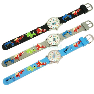 Fashion Cartoon Watches Boys Girls Dinosaur Wristwatch Silicone Watch - HOT NEW - image 1 of 4