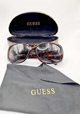 Authentic GUESS Leopard Print Hard Sunglasses Case – With Glasses & Lens Cloth - Image 1 of 4