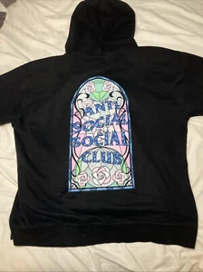 Anti Social Social Club ASSC Church Stained Glass Hoodie Sweatshirt Sz XXL - Picture 1 of 5