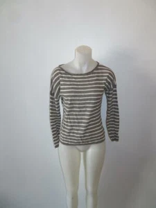 Vince DAMENPULLOVER GRAU WEISS GESTREIFT RUNDHALSAUSSCHNITT OBERTEIL GRÖSSE XS * - Bild 1 von 9