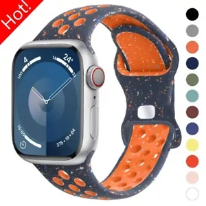 Sport Silikongurt für Apple Watch Serie 9 8 7 6 5 Sefarbene Partikel Bande - Bild 1 von 27