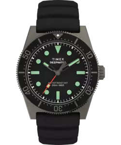 Timex Deepwater Reef 200M 41mm Black Rubber Strap Watch TW2W74700 - Picture 1 of 12
