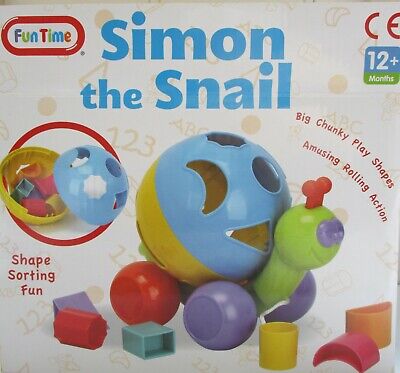 Simon Snail Shape Sorting Pull Along Toddler Play Learn Fun Time Rolling Action • 26$