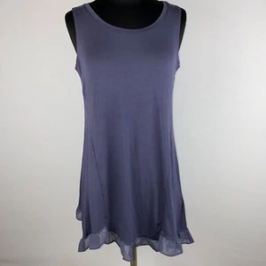 LOGO Layers di Lori Goldstein donna US XS blu maglia tunica canotta orlo chiffon JU - Foto 1 di 12