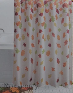 Cortina de ducha de tela con hojas caídas cosecha otoño otoño 70x70 nueva en paquete - Imagen 1 de 2