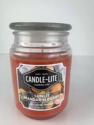 Tuscany Candle-Lite Candles Large 18ozJar-Leesburg, Ohio Sunlit Mandrin Berry - Image 1 of 4