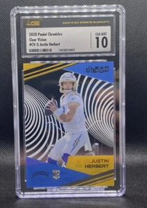 ๐ฅ 2020 Chronicles Clear Vision Justin Herbert RC Rookie CSG 10 GEM MINT ๐ฅ - Picture 1 of 2