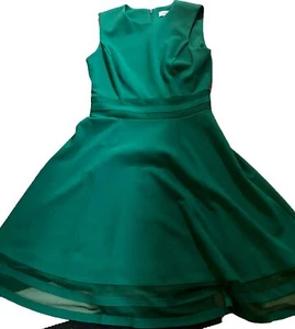 Calvin Klein Kleid Neu ohne Etikett Gr. 4 Weihnachten Grün Party Fit N Flare - Bild 1 von 6