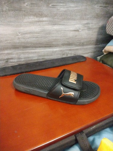 Sandali donna PUMA Cool Cat V taglia 7 neri con logo oro regolabili slide