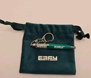 EFFY NY Joyería Mini Pluma Llavero Cartera Clip Joyas Estrás y Bolso de Tela - Imagen 1 de 2