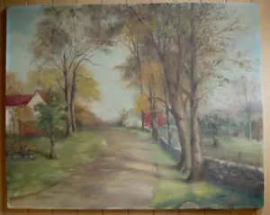 FLORA WINSTON, MEDIADOS DE SIGLO 60 PAISAJE RURAL VINTAGE IMPRESIONISTA FIRMADO AL ÓLEO - Imagen 1 de 14