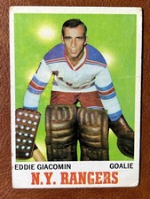 1970-71 Eddie Giacomin Topps New York Rangers Hockey Card #68