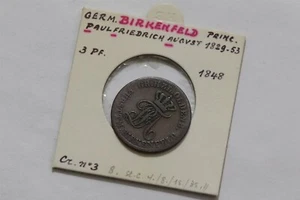 🧠🇩🇪 GERMANY BIRKENFELD 3 PFENNIG 1848 B66 #616 - Picture 1 of 3