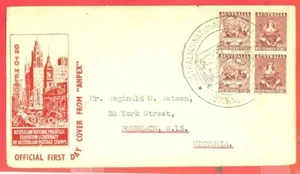 Australia 100 Year Block of 4 on Philatelic Exhibition Large cancel FDC Cover - Picture 1 of 1
