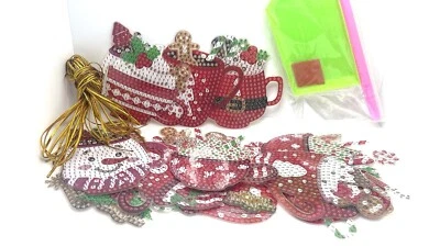 Diamond Art painting 20 sparkly hanging Christmas decor DIY kids craft gift tags