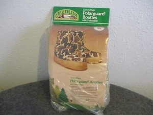 NOS VINTAGE FIELDLINE DUCK CAMO POLARGUARD THINSULATE BOOTIES sz 8-10 (UNOPENED) - Picture 1 of 12