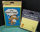 2 New Old Stock lot Vintage 1985 Garfield Post-It Notes Note Pad & Invitations