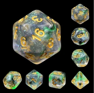 HD Dice Luminous Venom HDI-10 7 piezas Juego de 7 piezas Aurora Poliedral Troquel DnD D&D fantasía RPG - Imagen 1 de 6
