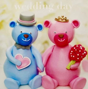 Grußkarte Hochzeitstag, Braut & Bräutigam, Motiv Schweine, innen leer, nagelneu - Bild 1 von 1