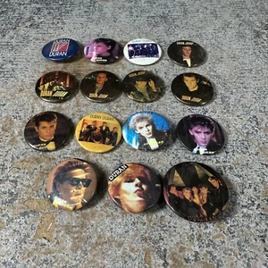 Lot Of 15 Vtg 1980s Pins Badges Buttons Pinbacks DURAN DURAN Rock Music READ - Picture 1 of 8