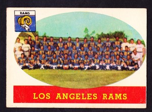 1958 TOPPS #85 LOS ANGELES RAMS TEAM CARD W/NORM VAN BROCKLIN & TANK YOUNGER