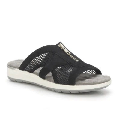 Sandália Spiro Walking Cradles preta nobuck/malha feminina 8 NOVA - Imagem 1 de 4